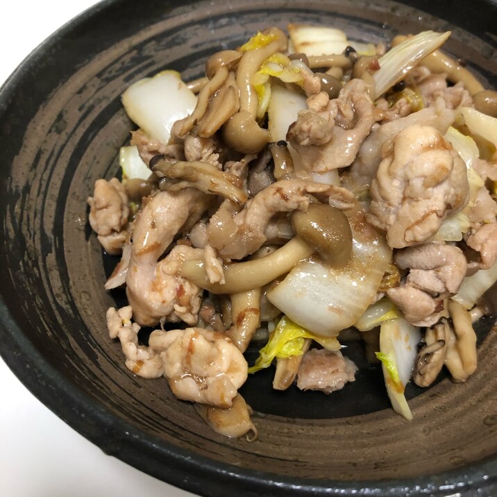 しゃぶしゃぶ肉と野菜のおかかポン酢炒め